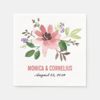Watercolor Pink Flower Burst | Wedding Reception