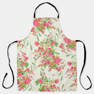 watercolor pink flower patternabstract, art, backg apron