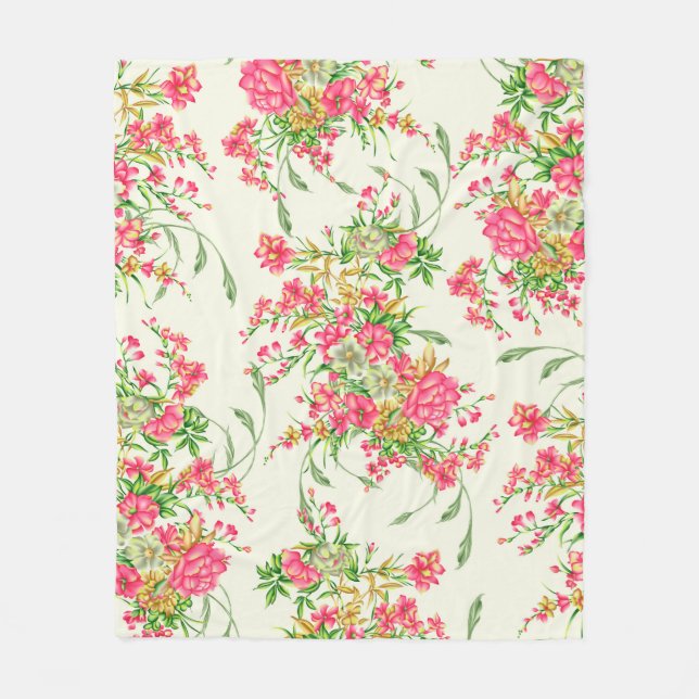 watercolor pink flower patternabstract, art, backg fleece blanket (Front)