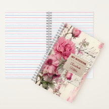Watercolor pink flower shabby chic