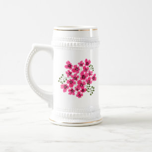 Watercolor Pink Flowers-53431 Beer Stein