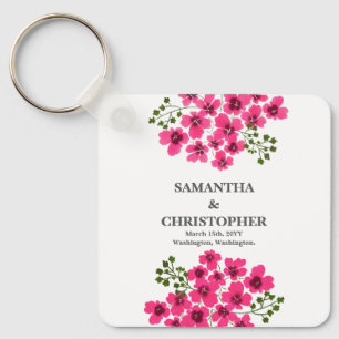 Watercolor Pink Flowers-53431 Keychain