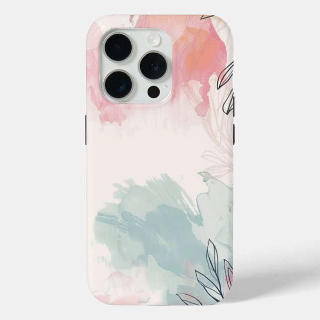 Watercolor Pink Flowers iPhone Case (Back)