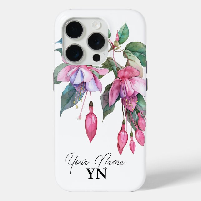 Watercolor Pink Flowers iPhone Case (Back)