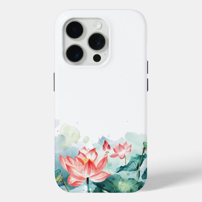 Watercolor Pink Flowers iPhone Case (Back)
