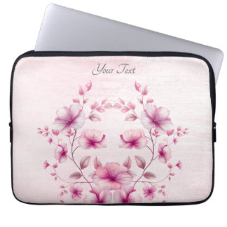 Watercolor Pink Flowers Laptop Sleeve