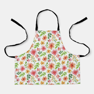 Watercolor Pink Flowers Pattern-69677 Apron
