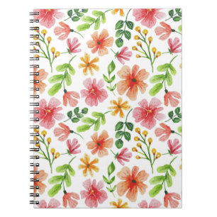 Watercolor Pink Flowers Pattern-69677 Notebook