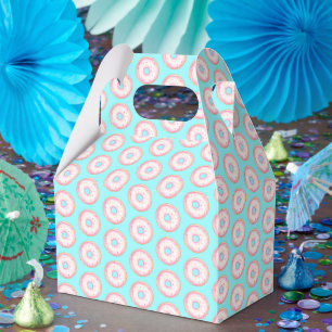 Watercolor Pink Glazed Sprinkle Doughnuts Favor Box