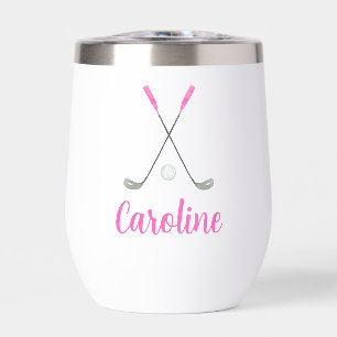 Watercolor Pink Golf Clubs Personalized