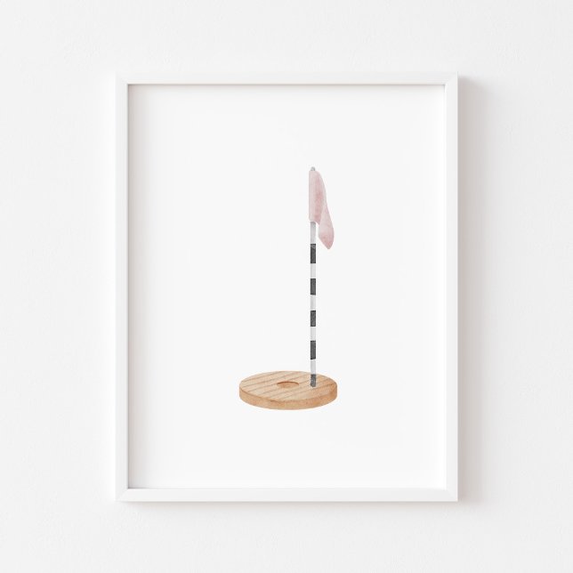 Watercolor pink golf hole poster (Creator Uploaded)