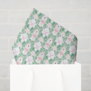 Watercolor Pink & Green Christmas Ballerinas Tissue Paper