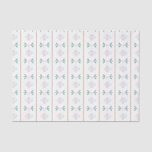 Watercolor Pink & Green Christmas Grandmillennial Tissue Paper