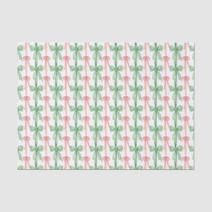 Watercolor Pink & Green Coquette Bows Tissue Paper
