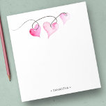 Watercolor Pink Hearts Personalized Stationery Notepad<br><div class="desc">Step into a world of charm and personalization with our adorable Valentine's-themed stationery. Adorned with dainty watercolor pink hearts, each piece can be beautifully customized with your name or monogram, making it a perfect addition to February birthday parties, baby showers, or bridal showers. These personalized favours are sure to add...</div>