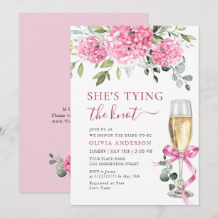 Watercolor Pink Hydrangea Bridal Shower Invitation
