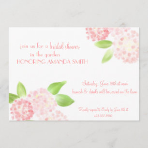 Watercolor Pink Hydrangea Invitation