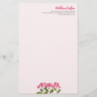 Watercolor Pink Hydrangea Lacecaps Illustration