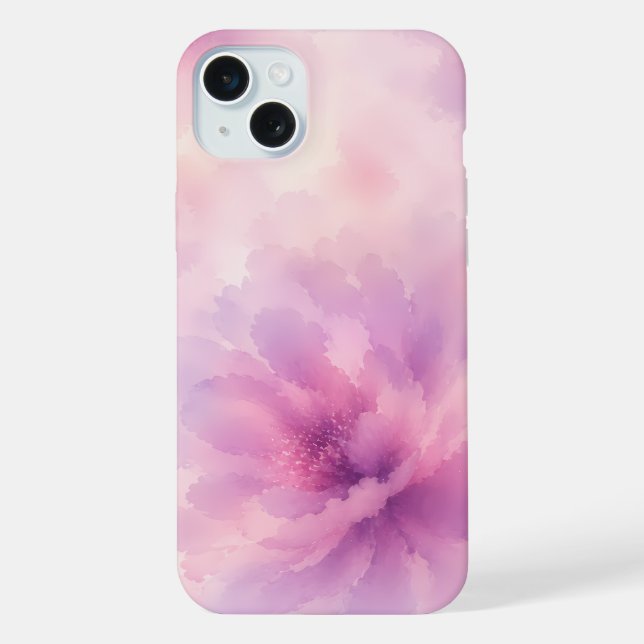 Watercolor Pink Lavender Blossom Abstract iPhone Case (Back)
