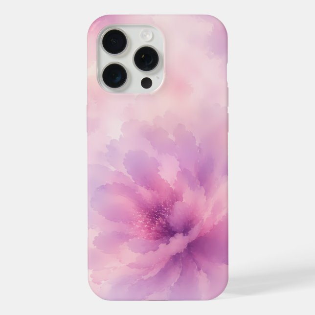 Watercolor Pink Lavender Blossom Abstract iPhone Case (Back)