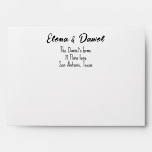 Watercolor pink lavender roses minimalist envelope