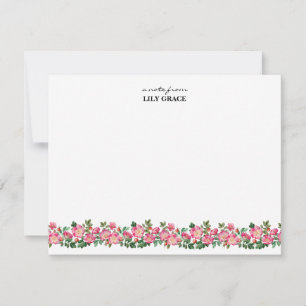 Watercolor Pink Lily Floral Wildflower Thank You  Card