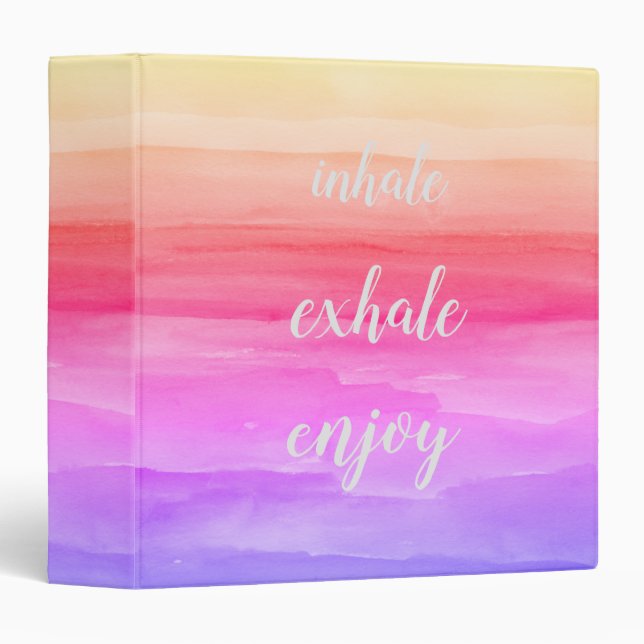Watercolor Pink Ombre Binder (Front/Spine)