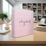 Watercolor Pink Ombre Feminine Monogram Name Binder<br><div class="desc">A delicate yet chic design with soft stripes and unique typography. A beautiful and feminine collection that is perfect for any girly girl or even a bride. If you need to move items around,  click on the design area to make changes.</div>