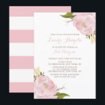 Watercolor Pink Peonies Bat Mitzvah Invitation<br><div class="desc">Celebrate with this elegant and feminine bat mitzvah invitation. This floral bat mitzvah invitation features watercolor blush pink peonies.</div>