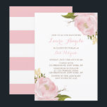 Watercolor Pink Peonies Bat Mitzvah Invitation<br><div class="desc">Celebrate with this elegant and feminine bat mitzvah invitation. This floral bat mitzvah invitation features watercolor blush pink peonies.</div>