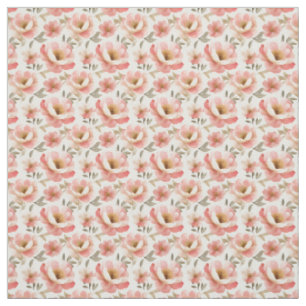 Watercolor Pink Peonies Fabric