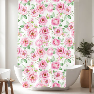Watercolor Pink Peonies Floral