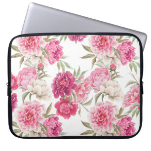 Watercolor Pink Peonies: Floral Elegance Laptop Sleeve