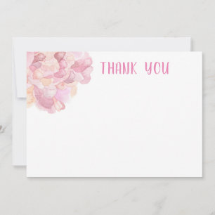 Watercolor Pink Peony Bridal Shower Thank You Card