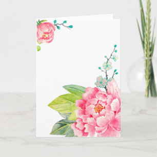 Watercolor Pink Peony Card