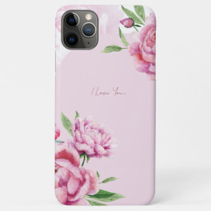 Watercolor Pink Peony Floral iPhone 11 Pro Max Case