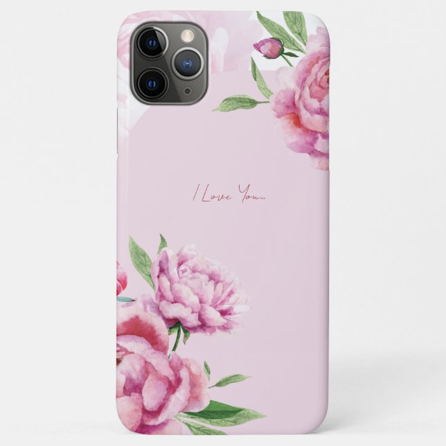 Watercolor Pink Peony Floral Case-Mate iPhone Case (Back)