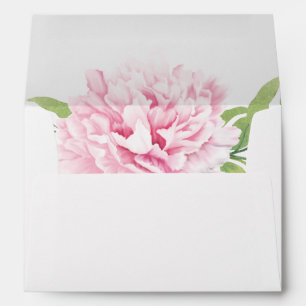 Watercolor Pink Peony Floral   Envelope
