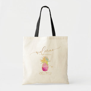 Watercolor Pink Pineapple Welcome Gifts Tote Bag
