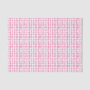 Watercolor Pink Plaid Tissue Paper