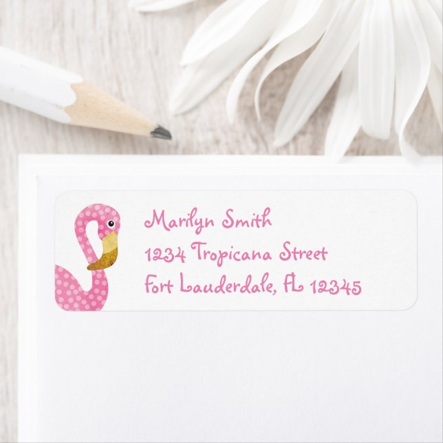 Watercolor Pink Polka Dot Flamingo (Insitu)