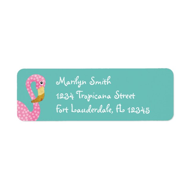 Watercolor Pink Polka Dot Flamingo (Front)