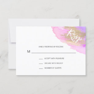 Watercolor Pink Purple Gold BAT MITZVAH RSVP