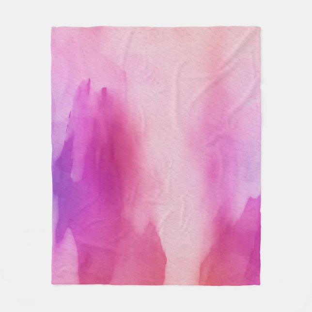 Watercolor Pink Purple Positive Space Blanket (Front)