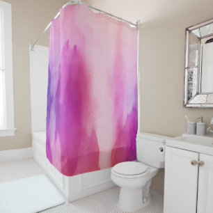 Watercolor Pink Purple Shower Curtain