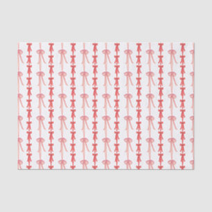 Watercolor Pink & Red Coquette Bows Tissue Paper