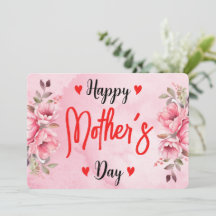Watercolor Pink Rose Flower Mother's Day Artistic