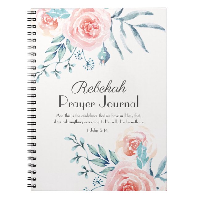Watercolor Pink Rose Prayer Journal (Front)