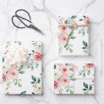Watercolor Pink Rose Wrapping Paper Sheets<br><div class="desc">Celebrate any special occasion with this beautiful set of pink watercolor rose wrapping paper!</div>