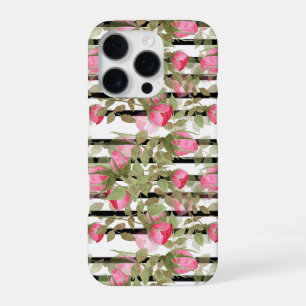 Watercolor pink roses flowers floral romantic prin iPhone 16 pro case